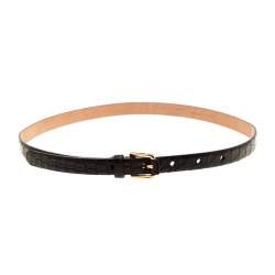 Dolce & Gabbana Black Crocodile Leather Belt Size 80CM