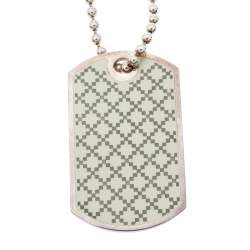 Gucci Enamel Silver Tag Pendant Charm