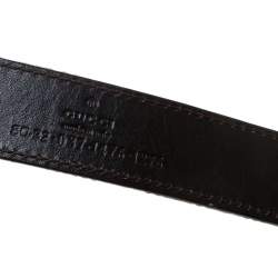 مملوكة مسبقًا Gucci Beige/Brown GG Canvas and Leather G Buckle Belt 80CM