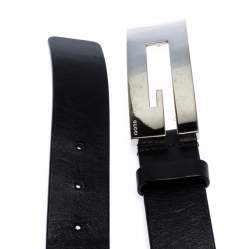 مملوكة مسبقًا Gucci Black Leather G Belt Size 65cm