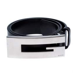 مملوكة مسبقًا Gucci Black Leather G Belt Size 65cm