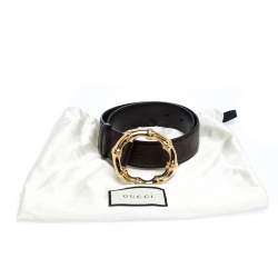مملوكة مسبقًا Gucci Brown Guccissima Leather Bamboo Ring Belt 70CM