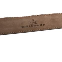 مملوكة مسبقًا حزام غوتشي جلد رصاصي داكن حرف جي متداخل 95 سم