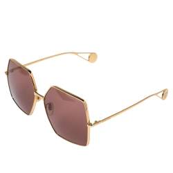 مملوكة مسبقًا Gucci Gold Tone/ Rose Pink GG0536S Oversize Sunglasses