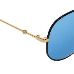 Pre Owned Gucci Black & Gold / Blue GG0515S Aviator Sunglasses