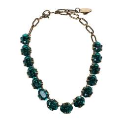 مملوكة مسبقًا قلادة غوتشي مزخرفة كريستال ذهبية اللون