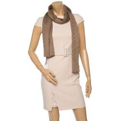 Pre Owned Gucci Brown GG Jacquard Cashmere Scarf