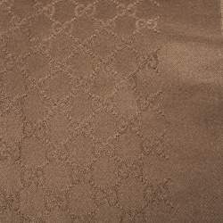 Pre Owned Gucci Brown GG Jacquard Cashmere Scarf
