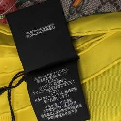 مملوكة مسبقًا وشاح غوتشي حرير تويل أورغانيك جي جي فلورا أصفر