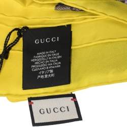 مملوكة مسبقًا وشاح غوتشي حرير تويل أورغانيك جي جي فلورا أصفر