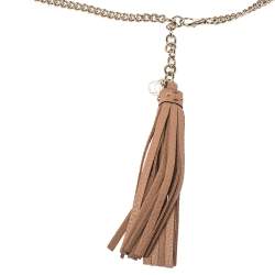 Gucci Beige Leather Tassel Chain Belt
