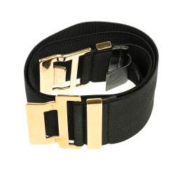 مملوكة مسبقًا Gucci Black Elastic Band Waist Belt S