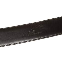 مملوكة مسبقًا حزام غوتشي إبزيم جي متشابك جلد وكانفاس جي جي بيج/ بني 95 سم