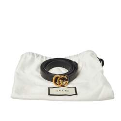 Pre Owned حزام غوتشي مارمونت جي جي جلد أسود 85 سم