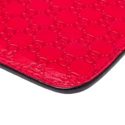 Pre Owned Gucci Red Leather Microguccissima iPhone 3&4 Case