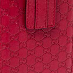 Pre Owned Gucci Red Leather Microguccissima iPhone 3&4 Case