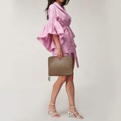 مملوكة مسبقًا Gucci Light Brown Guccissima Leather Laptop Zip Around Case