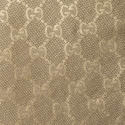 Pre Owned Gucci Gold GG Imprime Leather Flap iPad Case