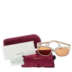 مملوكة مسبقًا Gucci Off White/ Orange GG0468S Square Sunglasses