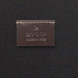 مملوكة مسبقًا حقيبة لابتوب غوتشي مزينة شعار الماركة متداخل جلد و كانفاس جي جي سوبريم بيج و أبنوسي