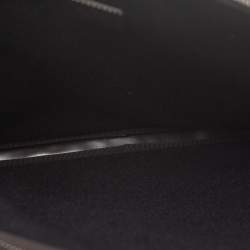 مملوكة مسبقًا حقيبة لابتوب غوتشي مزينة شعار الماركة متداخل جلد و كانفاس جي جي سوبريم بيج و أبنوسي