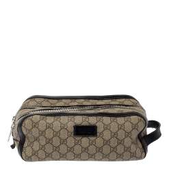 Gucci GG Supreme toiletry case  Toiletry bag women, Mens toiletry bag,  Designer travel bags