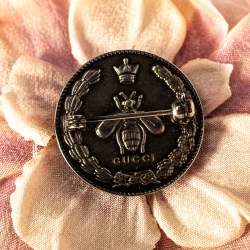 Pre Owned Gucci Dusty Pink Silk Flower Brooch