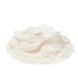 Pre Owned Gucci Off White Silk Flower Brooch