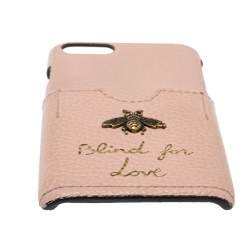 Gucci Pink Leather Blind For Love iPhone 7 Case