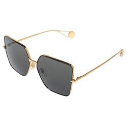 Pre Owned نظارة شمسية غوتشي كبيرة جي جي0436أس رمادية/ سوداء