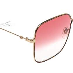Gucci Havana Gold Pink Gradient GG0443S Square Sunglasses