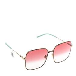 Gucci Havana Gold Pink Gradient GG0443S Square Sunglasses