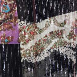 مملوكة مسبقًا وشاح غوتشي حرير لوريكس أسود طباعة بيزلي