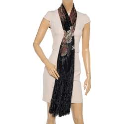 مملوكة مسبقًا وشاح غوتشي حرير لوريكس أسود طباعة بيزلي