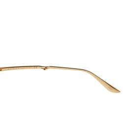 Pre Owned Gucci Black Crystal Studded / Grey GG0307S Foldable Pilot Sunglasses