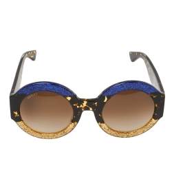 Pre Owned نظارة شمسية غوتشي جي جي0084أس ميتديرة غرادينت بني و هافانا غليتر