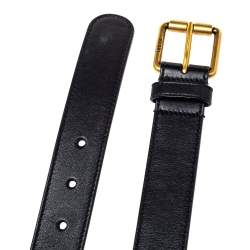 Pre Owned Gucci Black Leather Horsebit Belt 95 CM