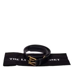 Pre Owned Gucci Black Leather Horsebit Belt 95 CM