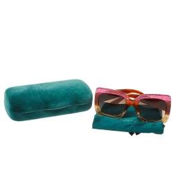 مملوكة مسبقًا Gucci Bicolor Shimmer/ Brown Gradient GG0083S Oversized Square Sunglasses