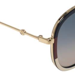 مملوكة مسبقًا نظارة شمسية غوتشي جي جي0062أس افياتور غرادينت أزرق و خطوط متعددة الألوان