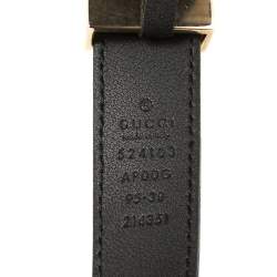 Pre Owned حزام غوتشي تورجون دوبل جي جلد أسود 95 سم