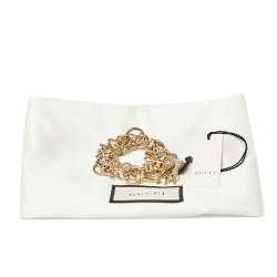 Pre Owned Gucci Gold Metal Horsebit Chain Belt 70CM