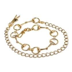 Pre Owned Gucci Gold Metal Horsebit Chain Belt 70CM