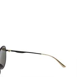 Pre Owned نظارة شمسية غوتشي جي جي0334أس افياتور مطبوع نمر و ذهبي اللون و أسود