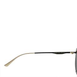 Pre Owned نظارة شمسية غوتشي جي جي0334أس افياتور مطبوع نمر و ذهبي اللون و أسود