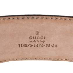 Pre Owned Gucci Red Guccissima Leather Interlocking G Buckle Belt 85CM
