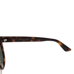 Pre Owned نظارة شمسية غوتشي GG0028SA مستديرة تورتويز بني 