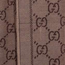 Pre Owned Gucci Brown GG Jacquard Wool Scarf