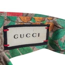Pre Owned Gucci Beige Tian Print Silk Headband