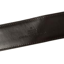 Pre Owned Gucci Beige/Cream GG Canvas and Leather Interlocking G Buckle Belt 85CM